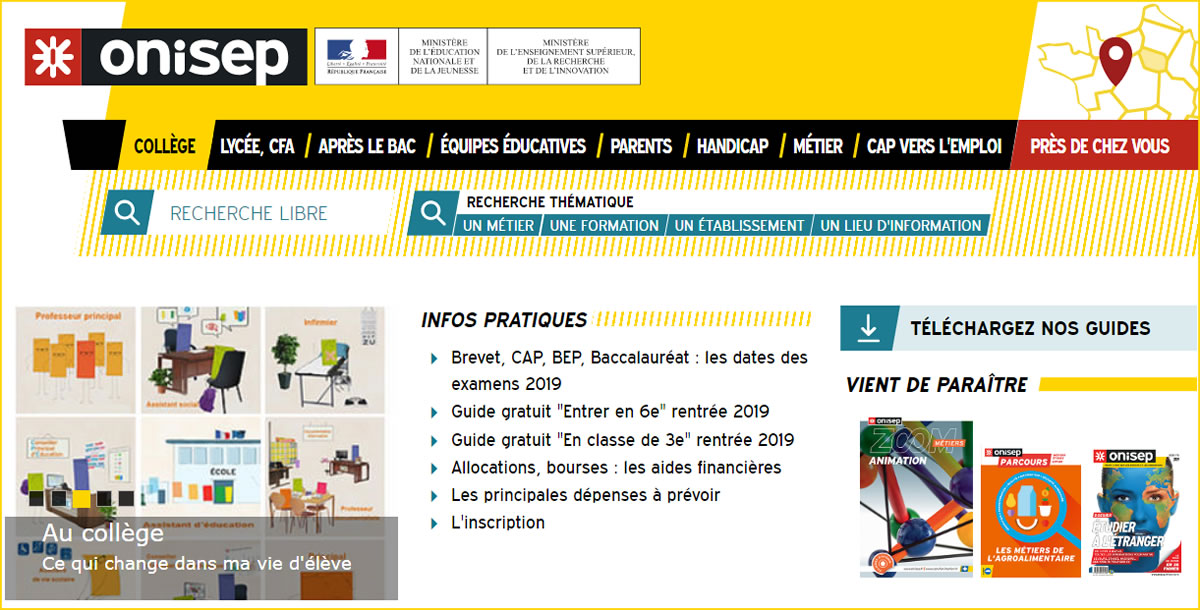 Tout savoir sur le collège avec l'ONISEP