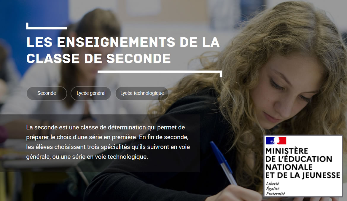 Les enseignements de la Seconde - Site de l'Education Nationale